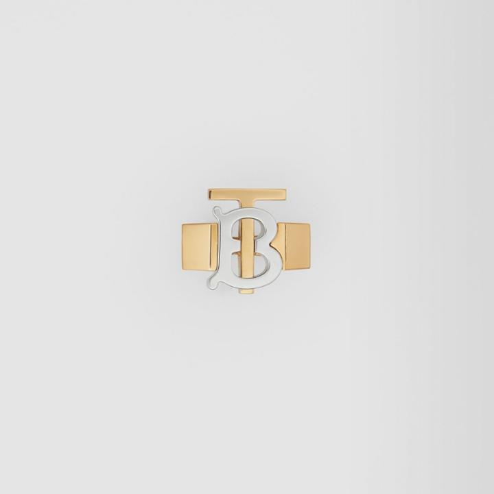 Burberry Burberry Gold And Palladium-plated Monogram Motif Ring, Light Gold