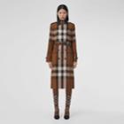 Burberry Burberry Contrast Panel Check Cotton Trench Coat, Size: 04