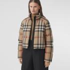 Burberry Burberry Check Recycled Polyester Cropped Puffer Jacket, Size: M