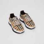 Burberry Burberry Childrens Logo Detail Vintage Check Cotton Sneakers, Size: 33, Beige