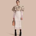 Burberry Burberry Cotton Gabardine Gathered Capelet, Size: Os, Beige