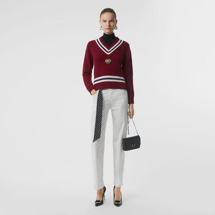 Burberry Burberry Embroidered Crest Wool Cashmere Sweater