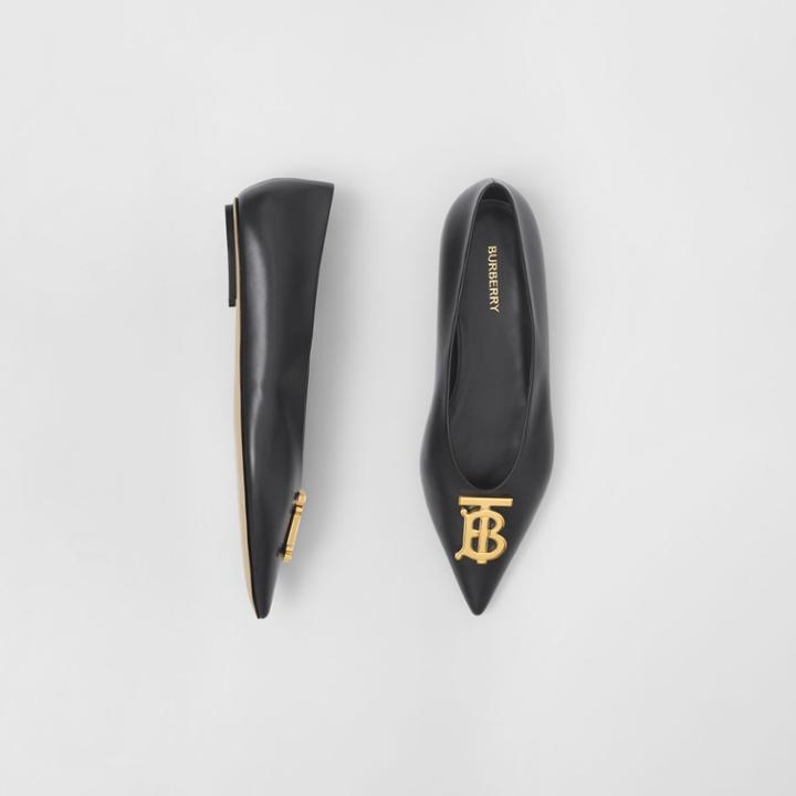 Burberry Burberry Monogram Motif Point-toe Ballerinas, Size: 35.5