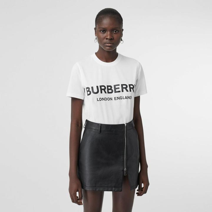 Burberry Burberry Logo Print Cotton T-shirt, Size: M, White