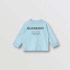 Burberry Burberry Childrens Long-sleeve Horseferry Print Cotton Top, Size: 12m, Blue