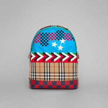 Burberry Burberry Graphic Print Nylon Backpack, Blue