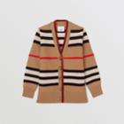 Burberry Burberry Childrens Icon Stripe Wool Cashmere Cardigan, Size: 14y