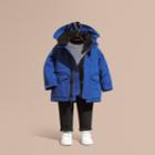 Burberry Burberry Down-filled Jacket With Faux-fur-lined Hood, Size: 2y, Blue