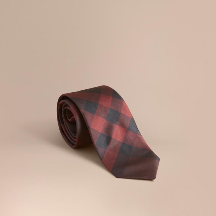 Burberry Burberry Modern Cut Check Silk Tie, Red