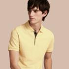 Burberry Burberry Check Placket Cotton Piqu Polo Shirt, Size: Xs, Yellow