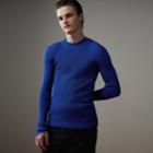 Burberry Burberry Rib Knit Silk Fitted Sweater, Size: Xs, Blue