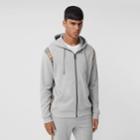 Burberry Burberry Vintage Check Panel Cotton Hooded Top, Size: M, Grey