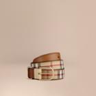 Burberry Burberry Horseferry Check And Leather Belt, Size: 110
