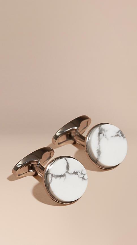 Burberry Howlite Stone Round Cufflinks