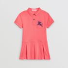 Burberry Burberry Childrens Ekd Logo Cotton Polo Dress, Size: 10y, Pink