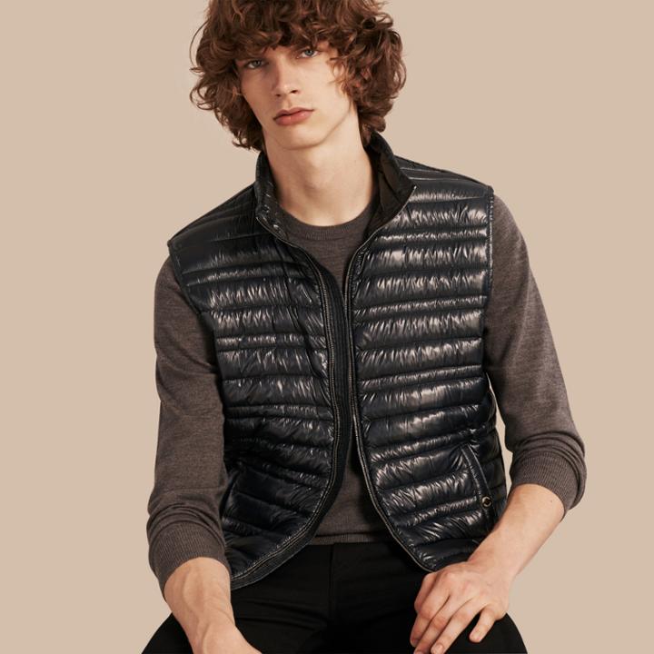 Burberry Burberry Lightweight Down-filled Gilet, Size: Xs, Blue
