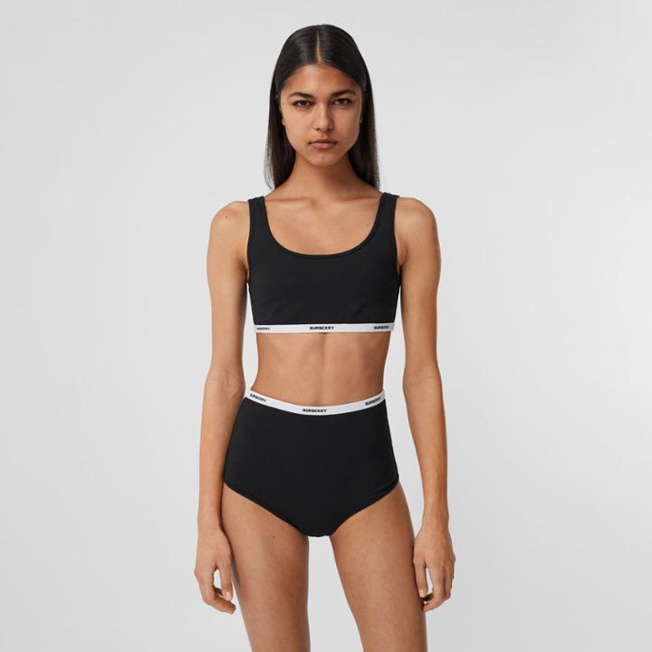 Burberry Burberry Logo Tape Bio-based Stretch Nylon Bikini, Size: Xs