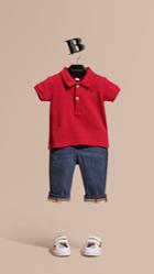 Burberry Burberry Cotton Piqu Polo Shirt, Size: 9m, Red