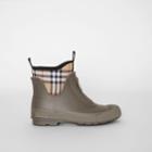 Burberry Burberry Vintage Check Neoprene And Rubber Rain Boots, Size: 37, Green