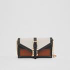 Burberry Burberry Mini Canvas And Leather Tb Envelope Clutch, Brown