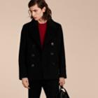 Burberry Burberry Wool Cashmere Pea Coat, Size: 36, Black