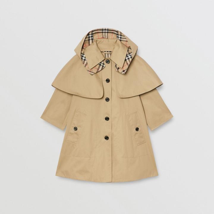 Burberry Burberry Childrens Detachable Hood Showerproof Cotton Swing Coat, Size: 3y, Yellow