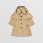 Burberry Burberry Childrens Detachable Hood Showerproof Cotton Swing Coat, Size: 3y, Yellow