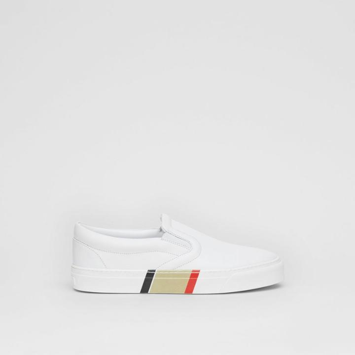 Burberry Burberry Bio-based Sole Leather Slip-on Sneakers, Size: 38.5, White