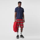 Burberry Burberry Icon Stripe Detail Cotton Piqu Polo Shirt, Size: M, Blue