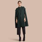 Burberry Burberry Domed Button Camel Hair Wool Cape, Size: S, Blue