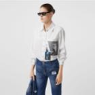 Burberry Burberry Press-stud Montage Print Cotton Shirt, Size: 0, White