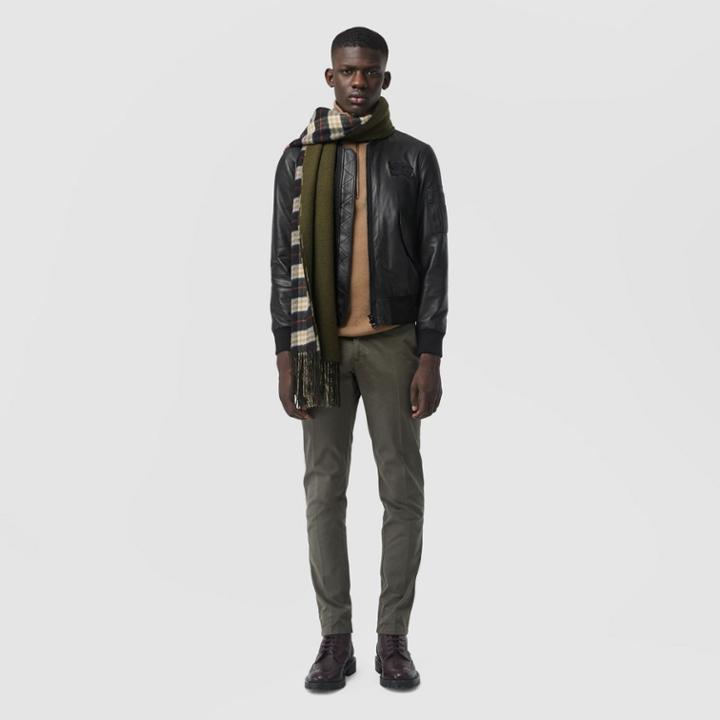 Burberry Burberry Ekd Logo Lambskin Bomber Jacket, Size: 40, Black