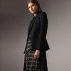 Burberry Burberry Cut-out Detail Tailored Wool Riding Jacket, Size: 14, Black