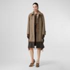 Burberry Burberry Scarf Detail Wool Mohair Tweed Car Coat, Size: 04, Brown