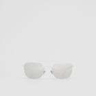 Burberry Burberry Top Bar Detail Square Pilot Sunglasses, White