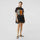 Burberry Burberry Monogram Motif Print Silk Top, Size: S/m, Black