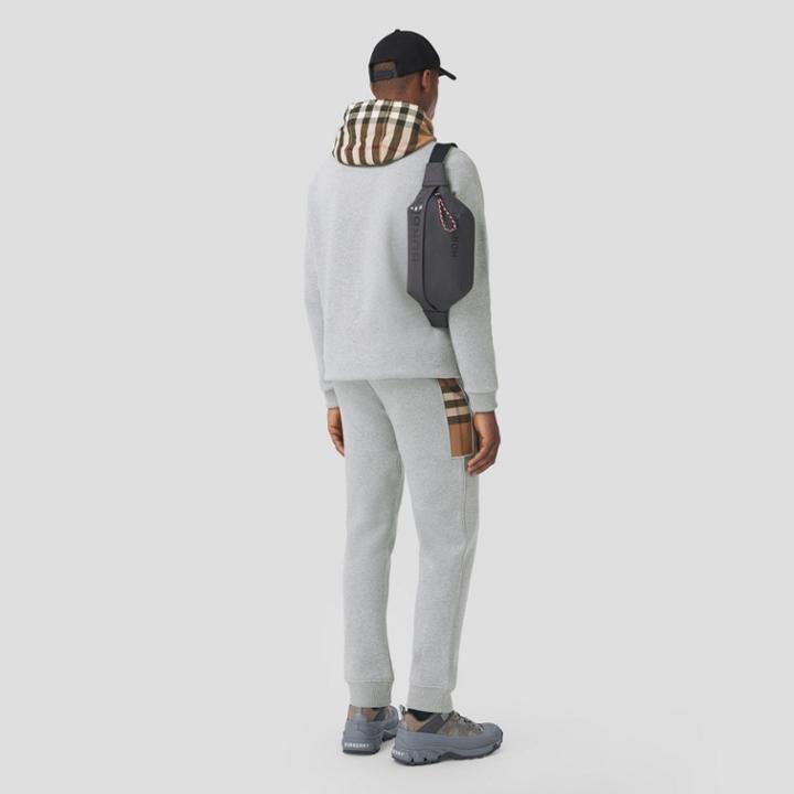 Burberry Burberry Check Panel Cotton Blend Jogging Pants