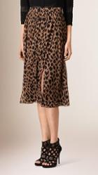 Burberry Animal Print Silk Skirt