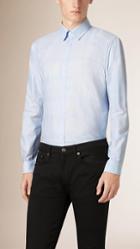 Burberry Modern Fit Check Jacquard Cotton Shirt