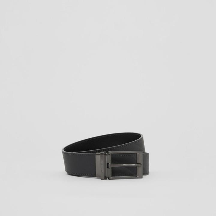 Burberry Burberry Reversible London Check And Leather Belt, Size: 100