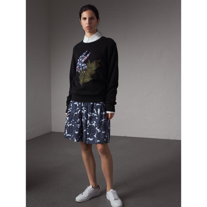 Burberry Burberry Beasts Motif Cotton Sweatshirt, Size: Xxs, Black