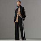 Burberry Burberry Crepe Wide-leg Trousers, Size: 04, Black
