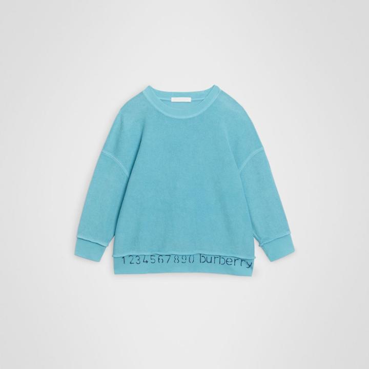 Burberry Burberry Childrens Number Print Cotton Sweatshirt, Size: 4y, Blue