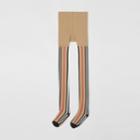Burberry Burberry Childrens Icon Stripe Intarsia Cotton Blend Tights, Size: 9y-10y, Beige