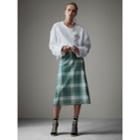 Burberry Burberry Silk-lined Tartan Plastic A-line Skirt, Size: 04, Green