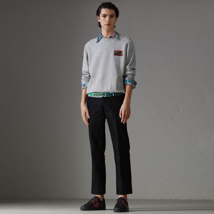 Burberry Burberry Graffitied Ticket Print Sweatshirt, Size: M, Grey