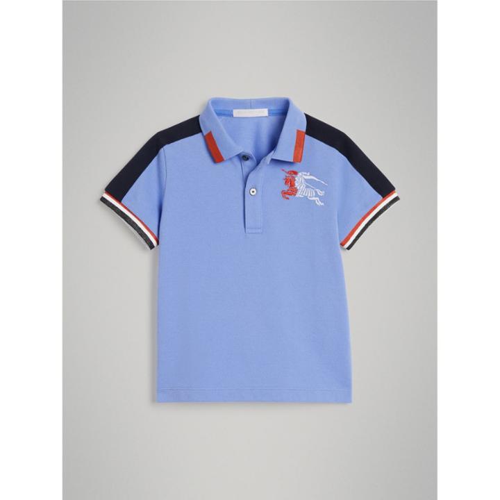 Burberry Burberry Stripe Detail Cotton Polo Shirt, Size: 6y