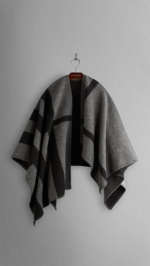 Burberry Check Wool And Cashmere Blanket Poncho