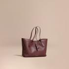Burberry Burberry Medium Grainy Leather Tote Bag, Red