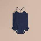 Burberry Burberry Check Trim Swimsuit, Size: 3y, Blue